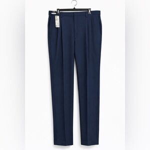 Haggar Men's Dress Pants Straight Fit Performance Stria Size 32x30 Navy NWT